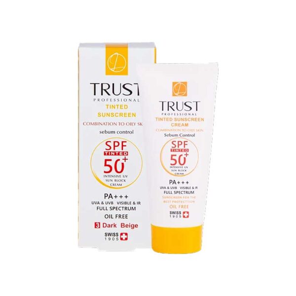 کرم ضد آفتاب رنگی و کنترل چربی بژ تیره پوست مختلط تا چرب