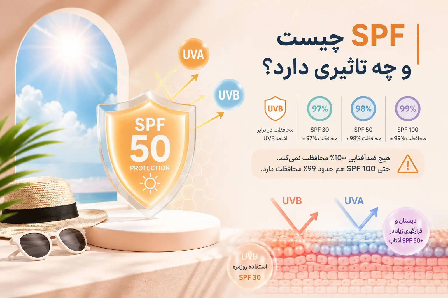 🔹 SPF چیست و چه تأثیری بر انواع ضدآفتاب دارد؟